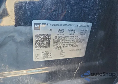 2020 GMC Terrain Sle from USA, damaged, VIN 3GKALTEV8LL217325